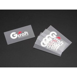 Autocollants / Stickers G-Craft blanc 11x25mm • Motorkit