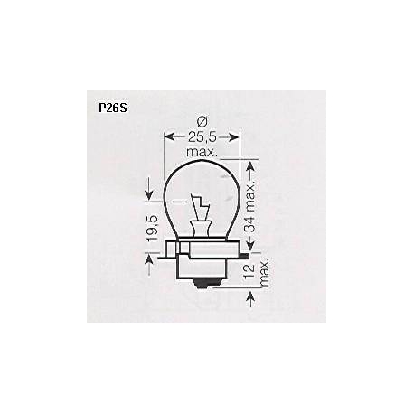 Ampoule lampe  P26S 12 V 15 W