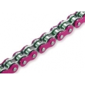 Ketting paarse / chroom  420 x 140L roze | Motorkit