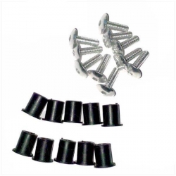 Pack 10 vis + silentbloc M6 • Motorkit