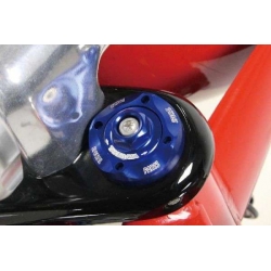 Ecrous de tube de fourche Takegawa bleu pour Honda Monkey Gorilla et Singa Chimp Skymini Skybongo • Motorkit