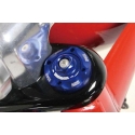 Ecrous de tube de fourche Takegawa bleu pour Honda Monkey Gorilla et Singa Chimp Skymini Skybongo | Motorkit