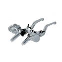 Brake master cylinder with hydraulic clutch lever CNC Silver | Motorkit