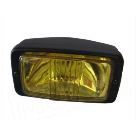 Universal rectangular frontlight  black / yellow glas.