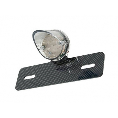Feu arrière leds blanc sur platine look carbone