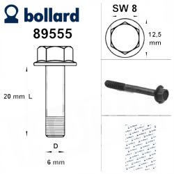 Handle bar clamp bolt M6x20 black with 8mm head • Motorkit