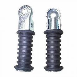 Repose pieds arrière universels ronds - trou fixation 10mm Bihr - la paire • Motorkit