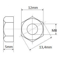Nut Honda M8 for 12mm tool • Motorkit