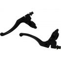 Brake and clutch lever set - universal - black | Motorkit