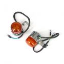 Paire de clignotants Zenhua / Skyteam orange avec support homologué | Motorkit