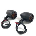 Clignotants Black grid noire orange par paire | Motorkit