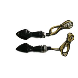 Paire de clignotants LEDs mini lozenge black homologués • Motorkit