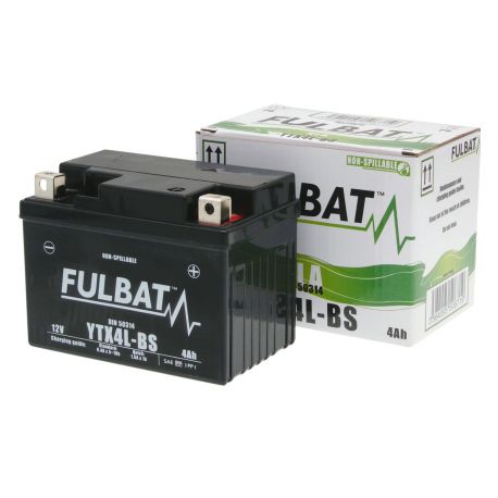 Batterie gel Fulbat SLA FTX4L-BS / CTX4L-BS / YTX4L-BS / CBX4L-BS 12V 5A/h 114 X 70 X 85 mm. Sans entretien