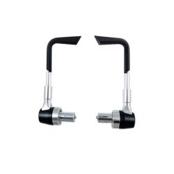 Protège mains et leviers alu noir - Argent by Tun'r • Motorkit