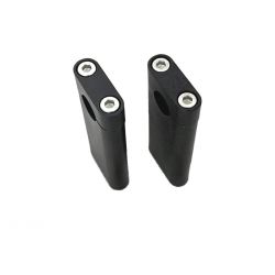 Pontets de guidon 75mm - aluminium noir ou silver • Motorkit