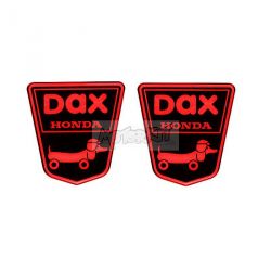 Autocollants Funny-dog Dax noir / rouge domé - la paire • Motorkit
