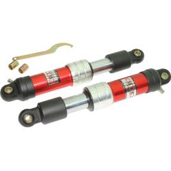 Achterveren set oleo pneumatic look rood 330mm • Motorkit