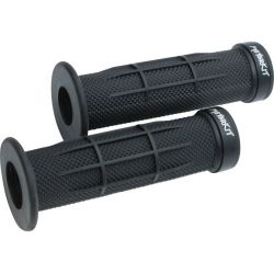 Recouvrements de poignées antidérapant avec ring alu noir et impression et Motorkit • Motorkit