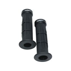 Recouvrements de poignées antidérapant avec ring alu noir et impression Motorkit • Motorkit