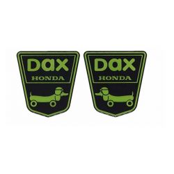 Funny-dog silicone dome Stickers black & green  - 1 left - 1 right • Motorkit