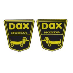 Autocollants Funny-dog Dax noir / jaune domé - la paire • Motorkit