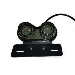 dubbel leds achterlicht universele met pinkers - smoked glass • Motorkit
