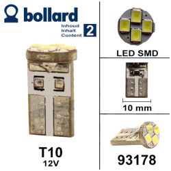 Ampoule T10 - Wedge 12 Volts à leds SMD (2pc) • Motorkit