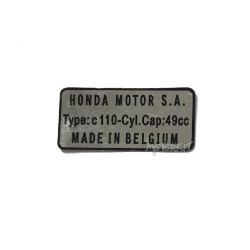 Sticker Honda c110 "Made in Belgium" reproduction • Motorkit