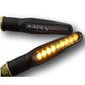 Clignotants leds LIGNE carbone look et défilant - chenillard CE | Motorkit
