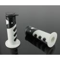 Handgrips set black and white | Motorkit
