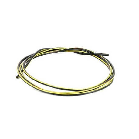 Cable fil électrique noir ligné jaune 0.75mm x 1M