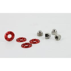 Ecrous et rondelles d'amortisseurs Kitaco pour Honda Monkey 125cc - différents coloris • Motorkit