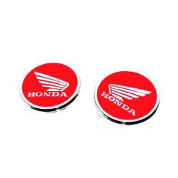 Set of Wings emblem - badge. Chrome on black or red • Motorkit