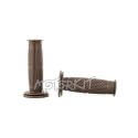 Paire of vintage style handle grips dark brown | Motorkit