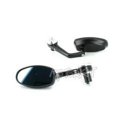End of bar oval rear mirrors set in black & chrome  • Motorkit