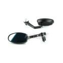 Bar end ovaal spiegel set in zwart & chrome  | Motorkit