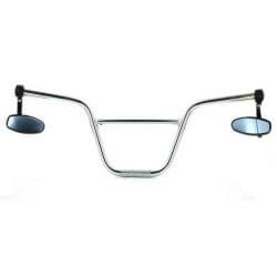 Bar end ovaal spiegel set in zwart & chrome  • Motorkit