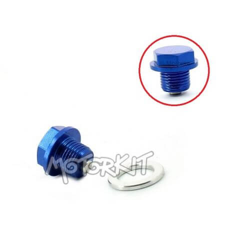 Magnetic drain plug M14 - blue anodized