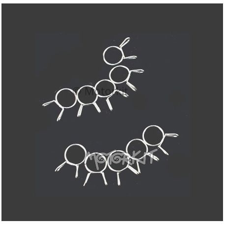 Set van 10 benzineslangklemmen 10 mm