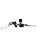 Paar zwarte CNC hendels - Zilver / hydraulisch + kabel - verstelbaar | Motorkit
