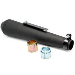 Silencieux d'échappement universel Vintage OPM noir-mat - diam. d'entrée 35 à 45mm • Motorkit