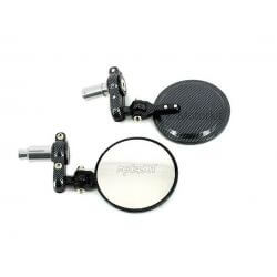 Rétroviseurs d'embout de guidon ronds - positionnables - 2 différents coloris • Motorkit