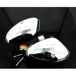 Paire de caches latéraux chromés pour Honda Cub • Motorkit