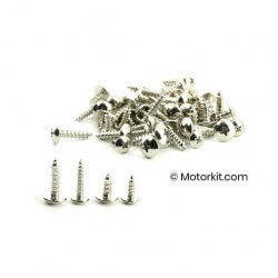 Kit de 50 vis carrosserie 5 et 4mm - chromés • Motorkit