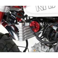 Radiateur 5 étages et reniflard carbone rouge Kitaco Honda Monkey125cc JB02 • Motorkit