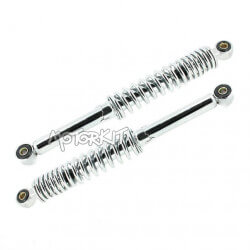 Paire d'amortisseurs 360mm chromé • Motorkit