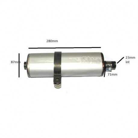 Silencieux de pot d'échappemement oval - 23mm