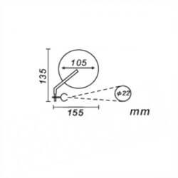 Height adjustable universal chrome mirror M10 • Motorkit