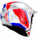 STREETFIGHTER volledig modulaire helm - Mat blauw rood wite | Motorkit