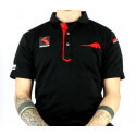 Polo Kitaco manches courtes noir et rouge  | Motorkit